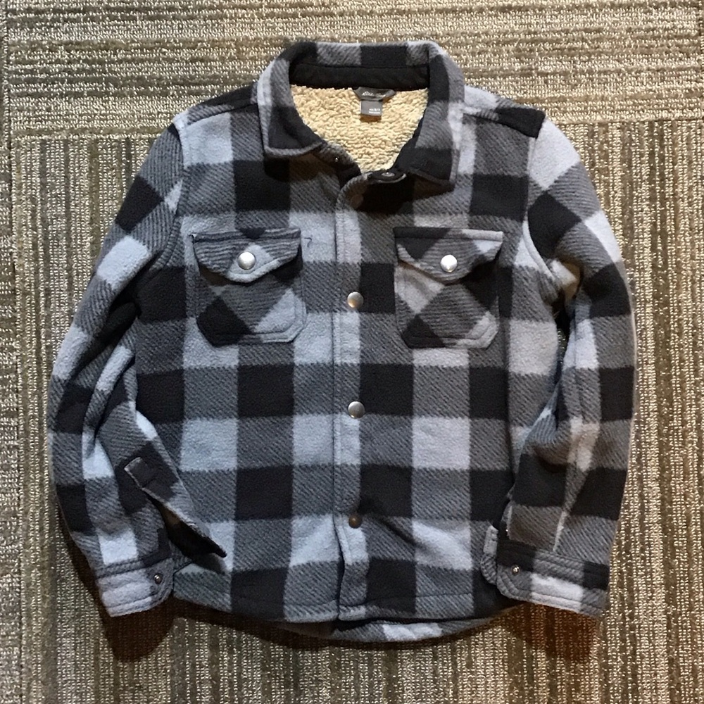 Eddie Bauer Kids' Black and Gray Fleece Shirt